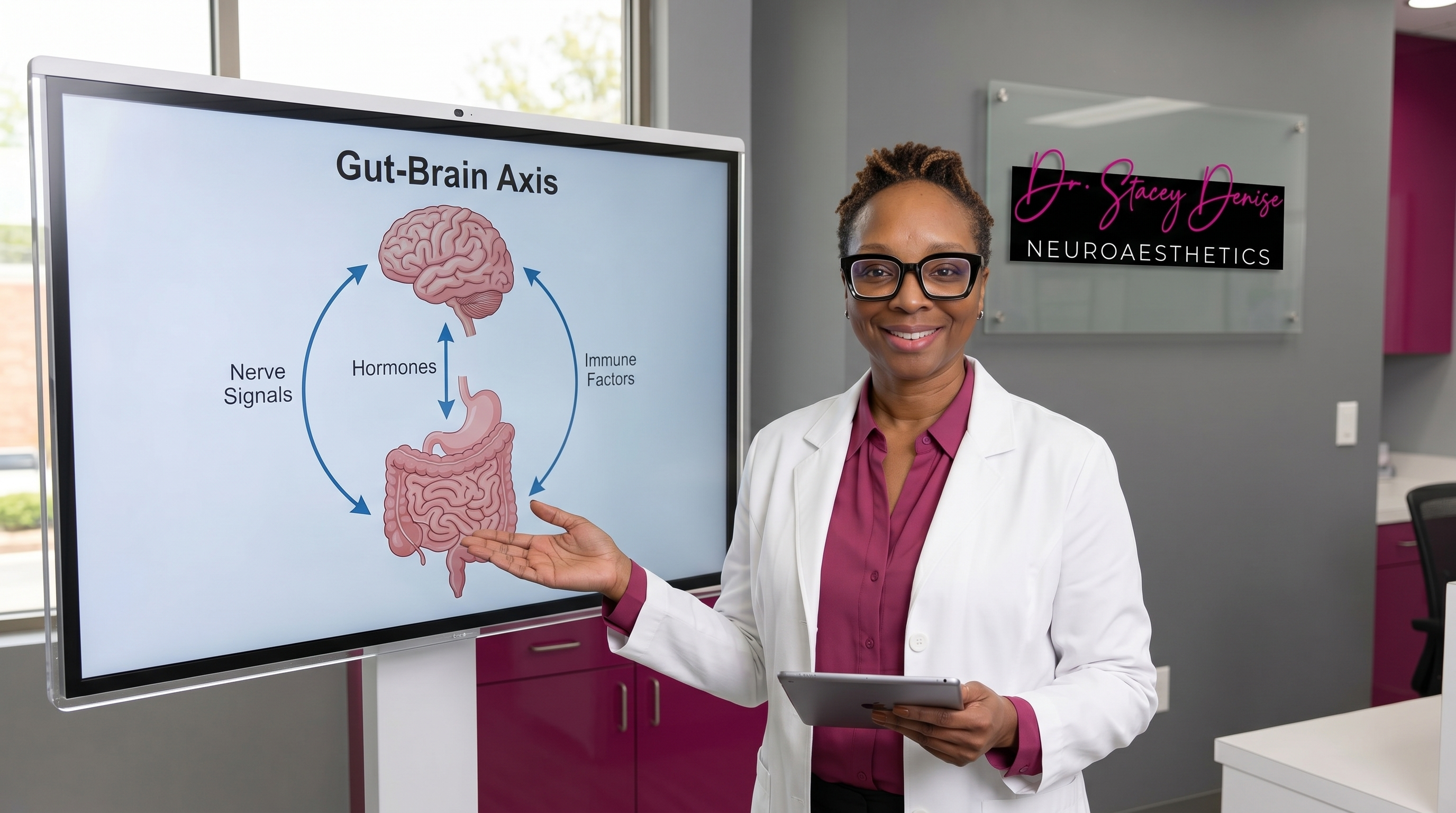 Dr. Stacey Denise showing the Gut Brain Axis