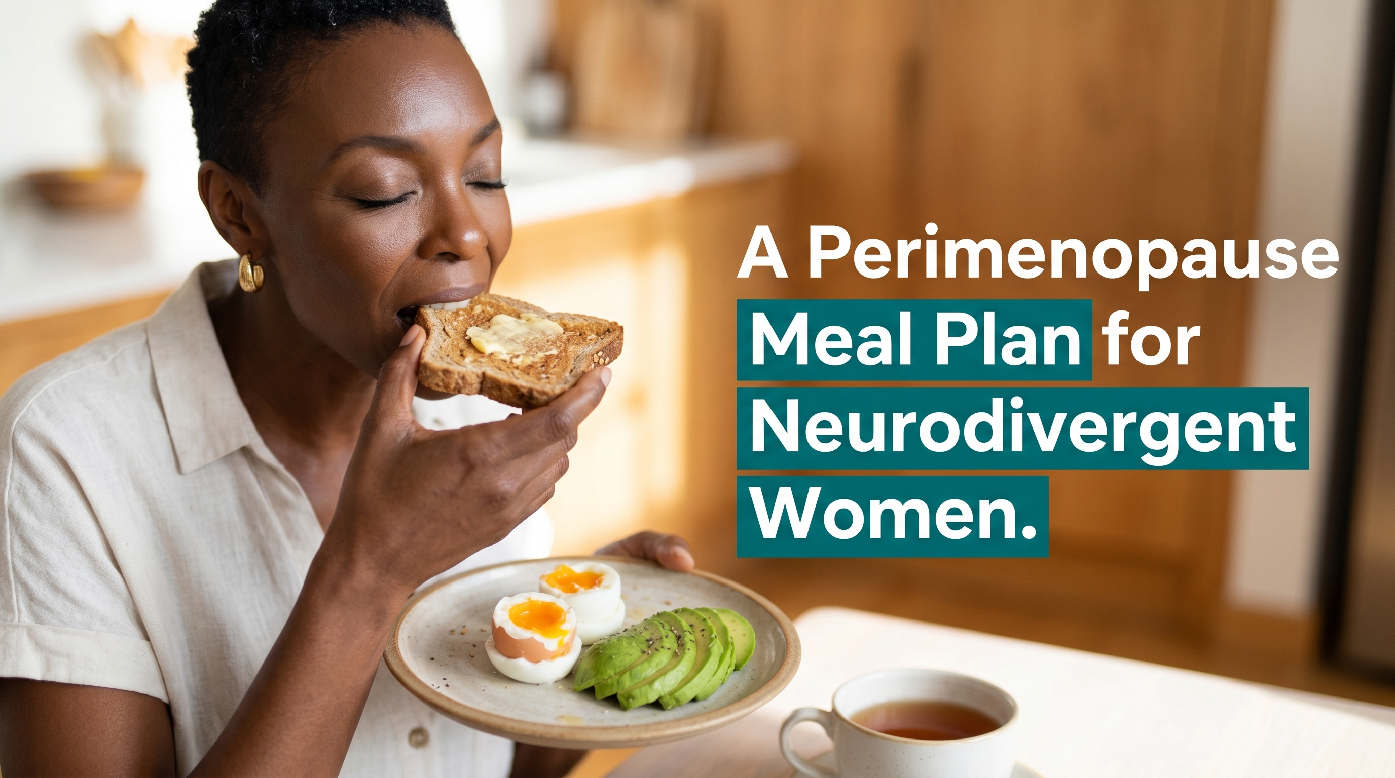 Neurodivergent woman eating food