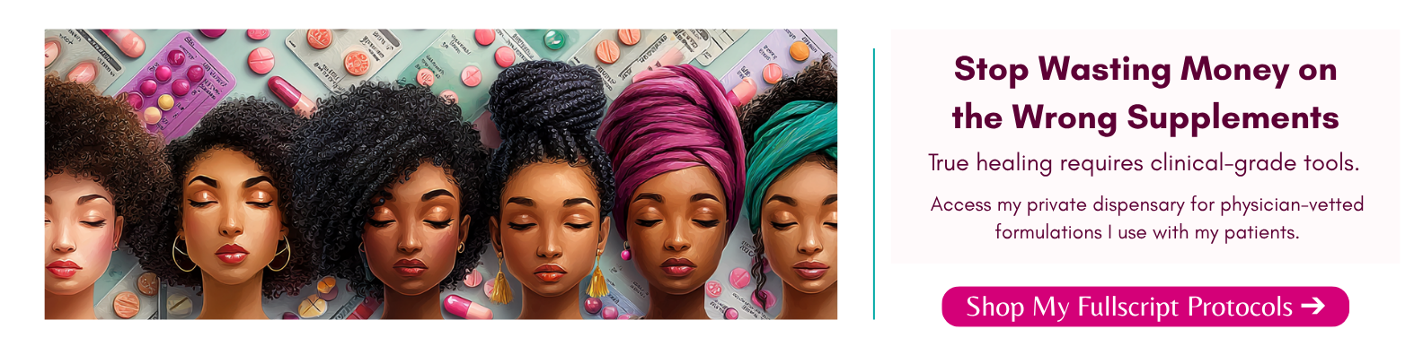 Dr. Stacey Denise Fullscript dispensary banner.