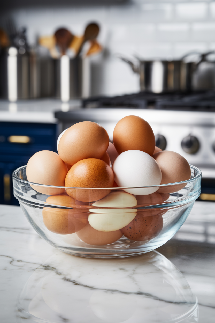 Eggs on a countertop