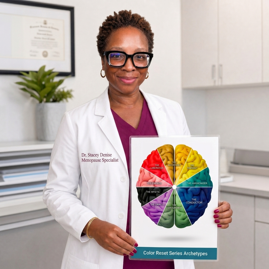 Dr. Stacey Denise holding the Color Archetype Brain Map