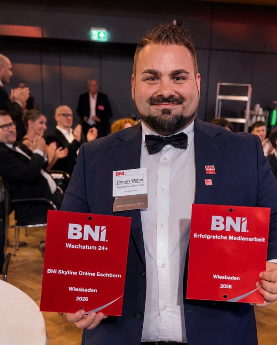 Dennis Walter mit zwei BNI-Auszeichnungen, Wiesbaden 2026