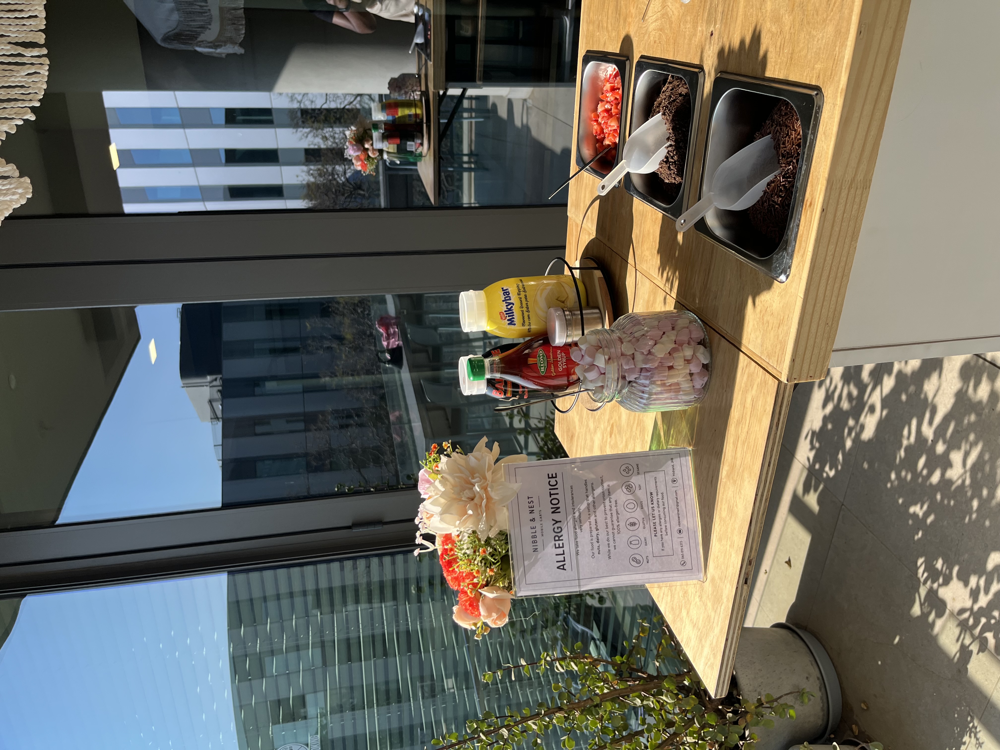 Nibble & Nest cart in full service during a celebration