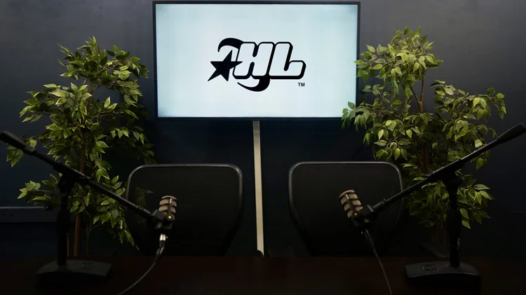 Podcast studio lighting and set at HighLife DC