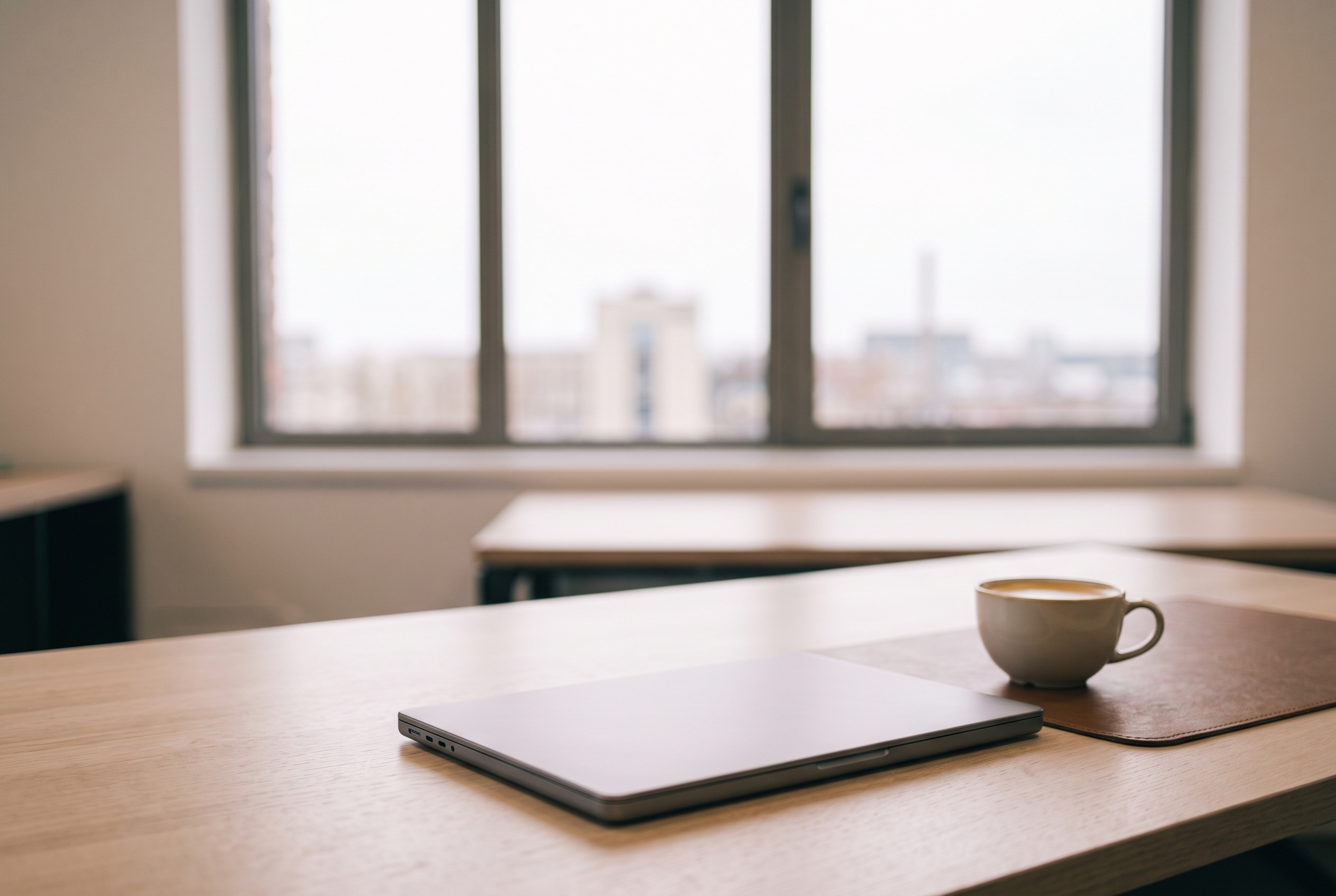Closed laptop beside a cold cup of coffee, representing feedback held back until the performance review Closed laptop beside a cold cup of coffee, representing feedback held back until the performance review