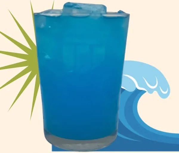 Ocean Water Jazzed Energy drink at Sirincci Coffee, made with blue raspberry and coconut