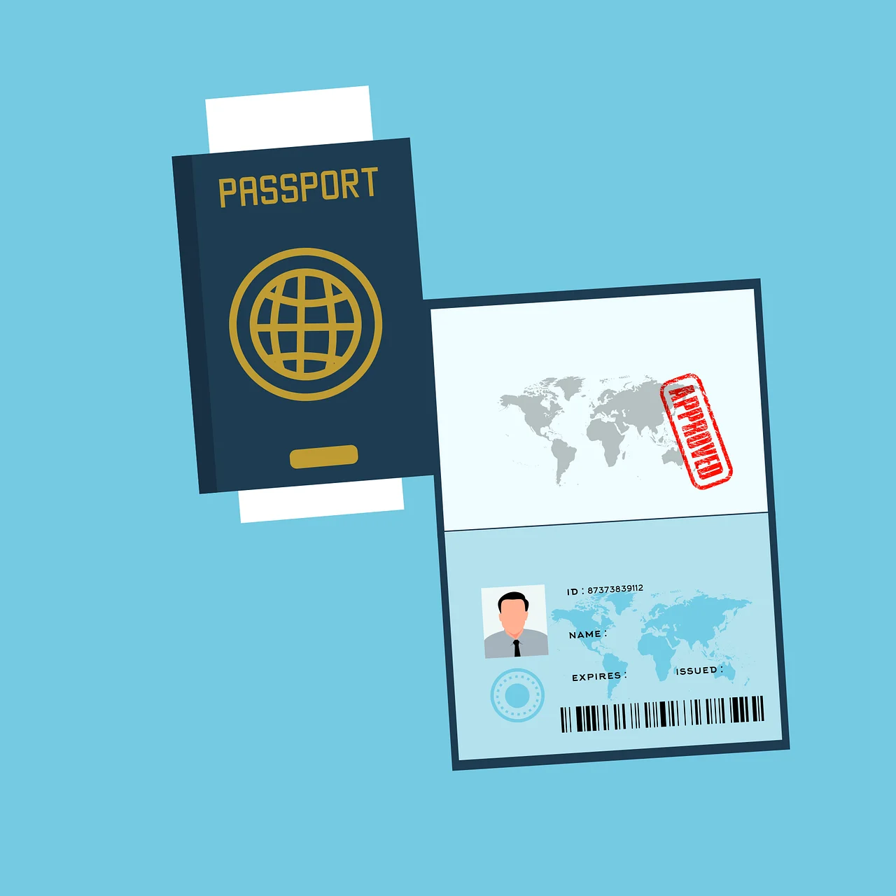A passport and travel documents on a table, representing the practical paperwork behind any cross-border move