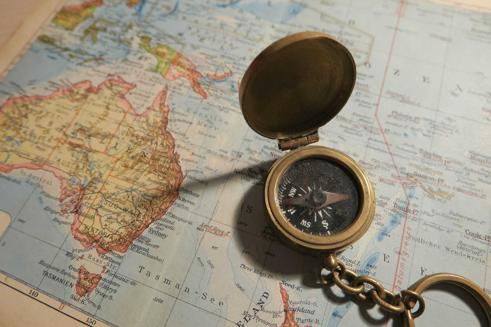 A brass compass resting on a vintage map, representing the direction a founder chooses after checking the evidence