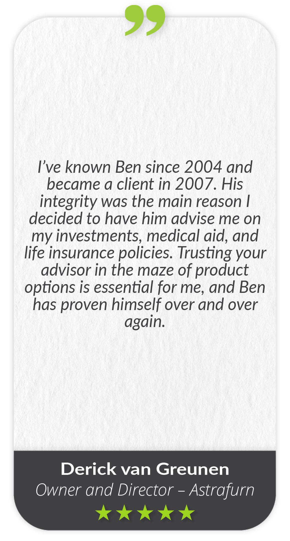 Testimonial