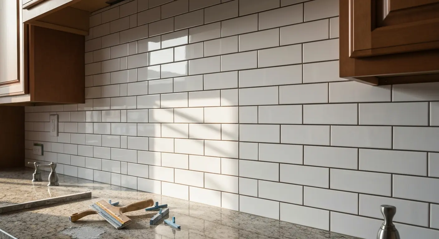 Subway tile backsplash installation Valley Springs kitchen