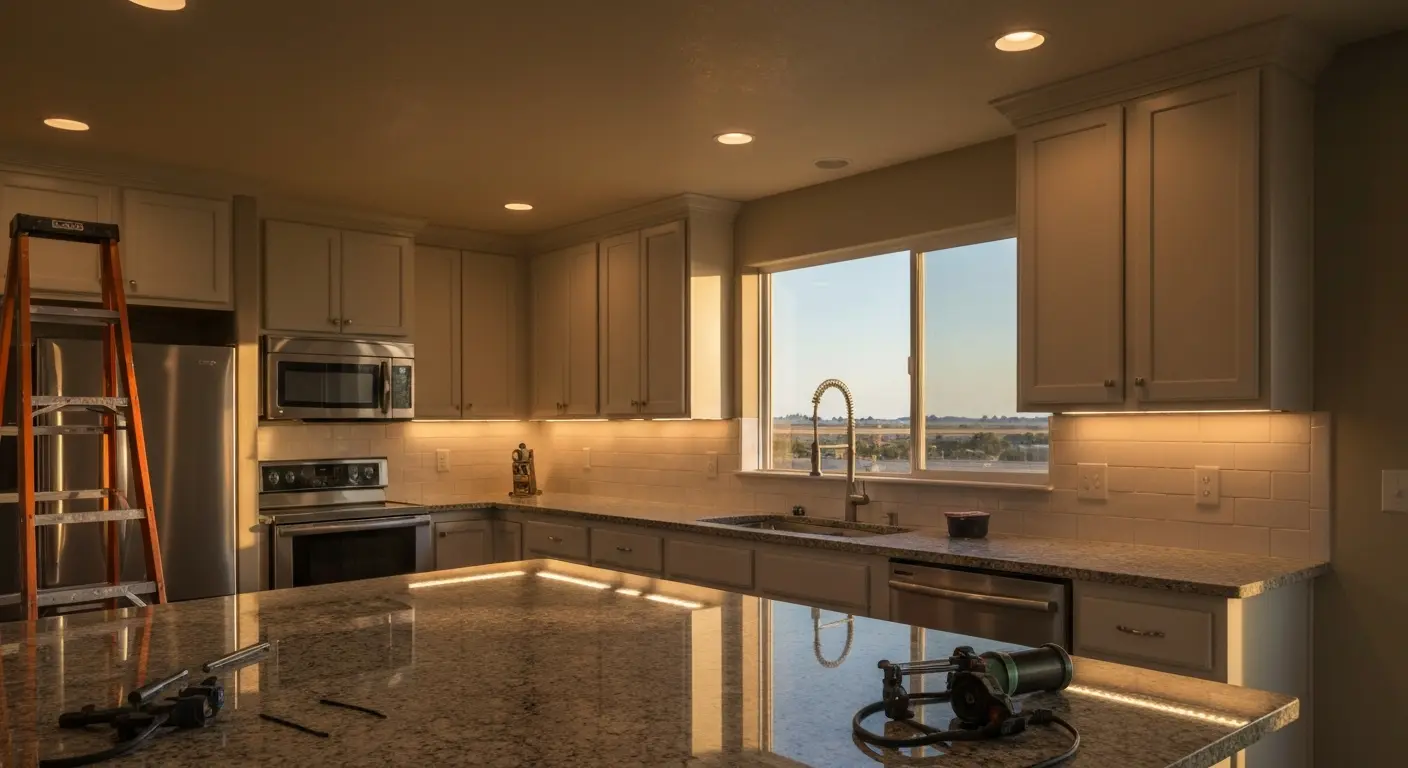 Kitchen lighting installation