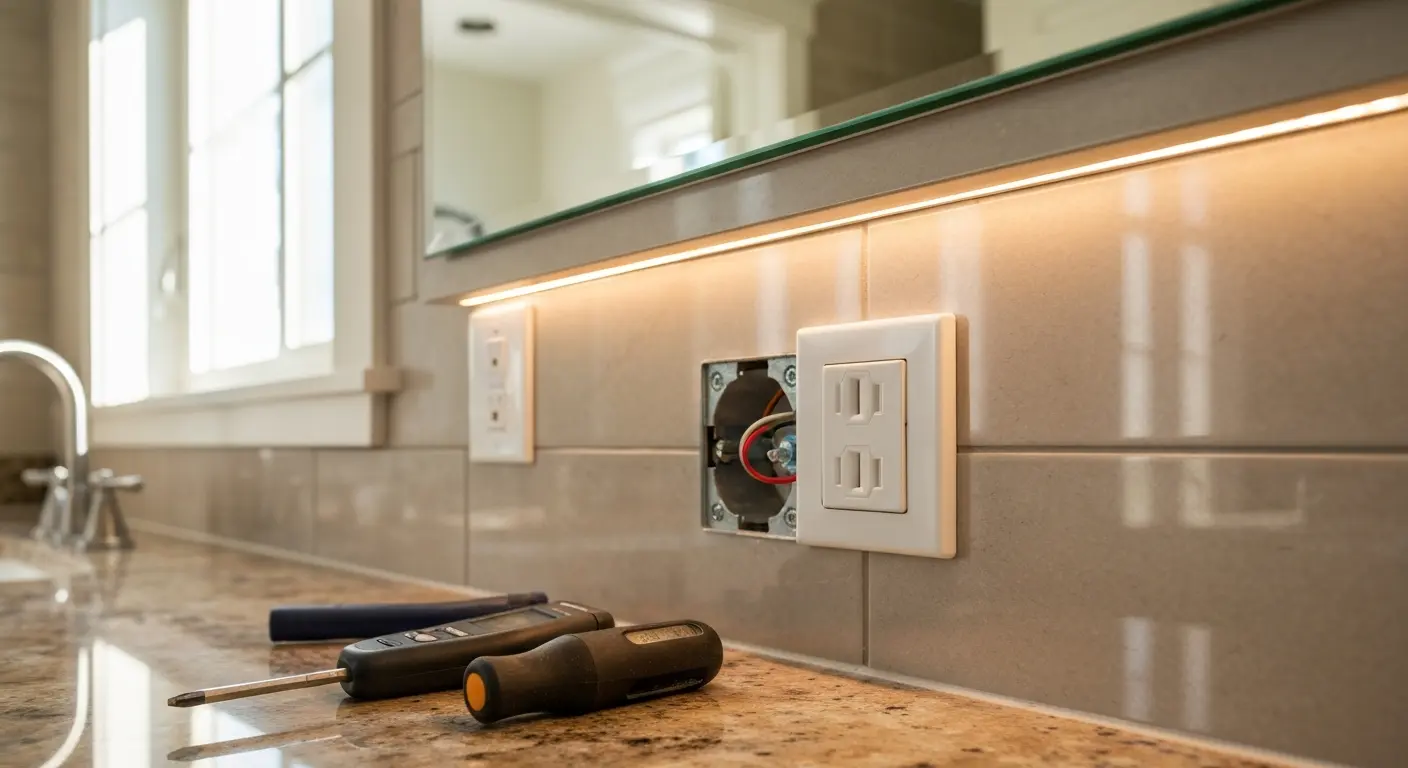 Bathroom outlet installation
