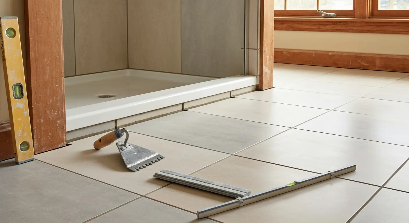 Bathroom floor tile installation