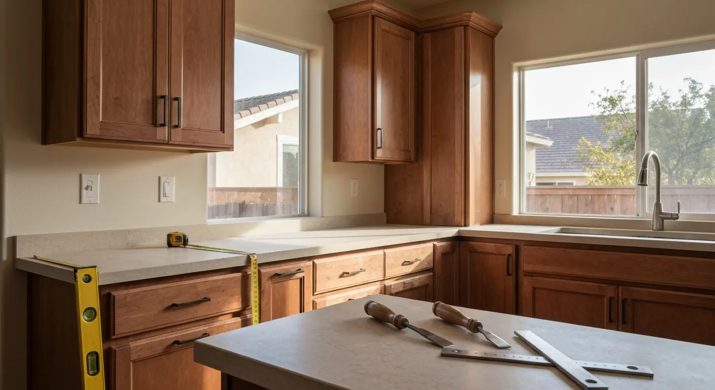 Custom cabinet installation in Manteca kitchen