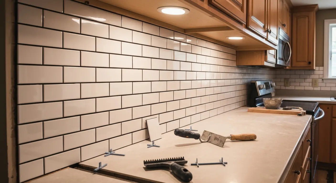 Kitchen backsplash installation