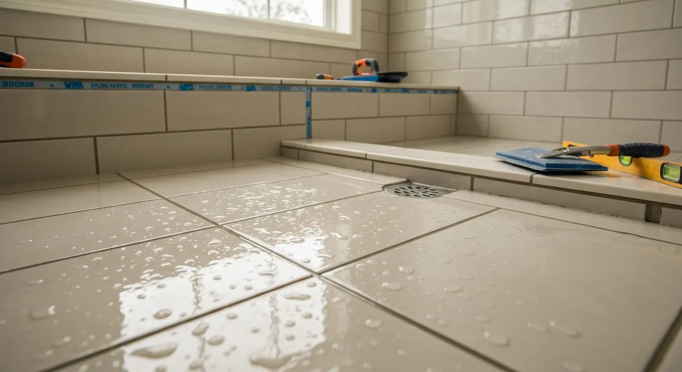 Tile shower installation