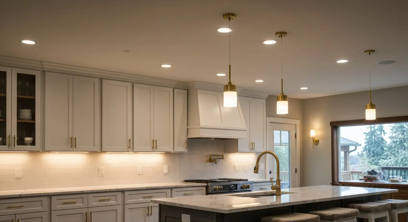 Kitchen lighting installation
