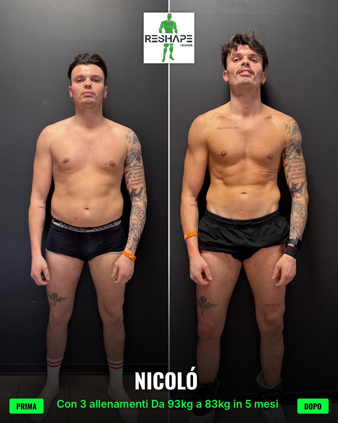 Nicoló: da 93 a 83 kg