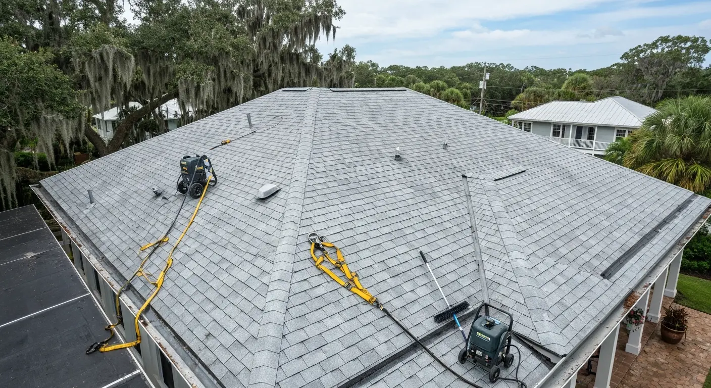 Roof cleaning and restoration