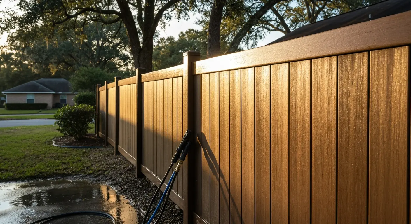 Composite fence cleaning in Jacksonville