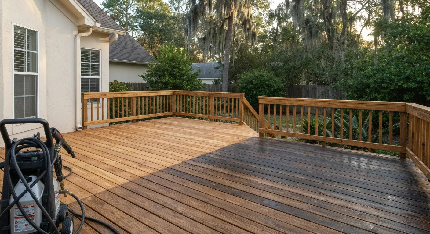 Deck pressure washing service