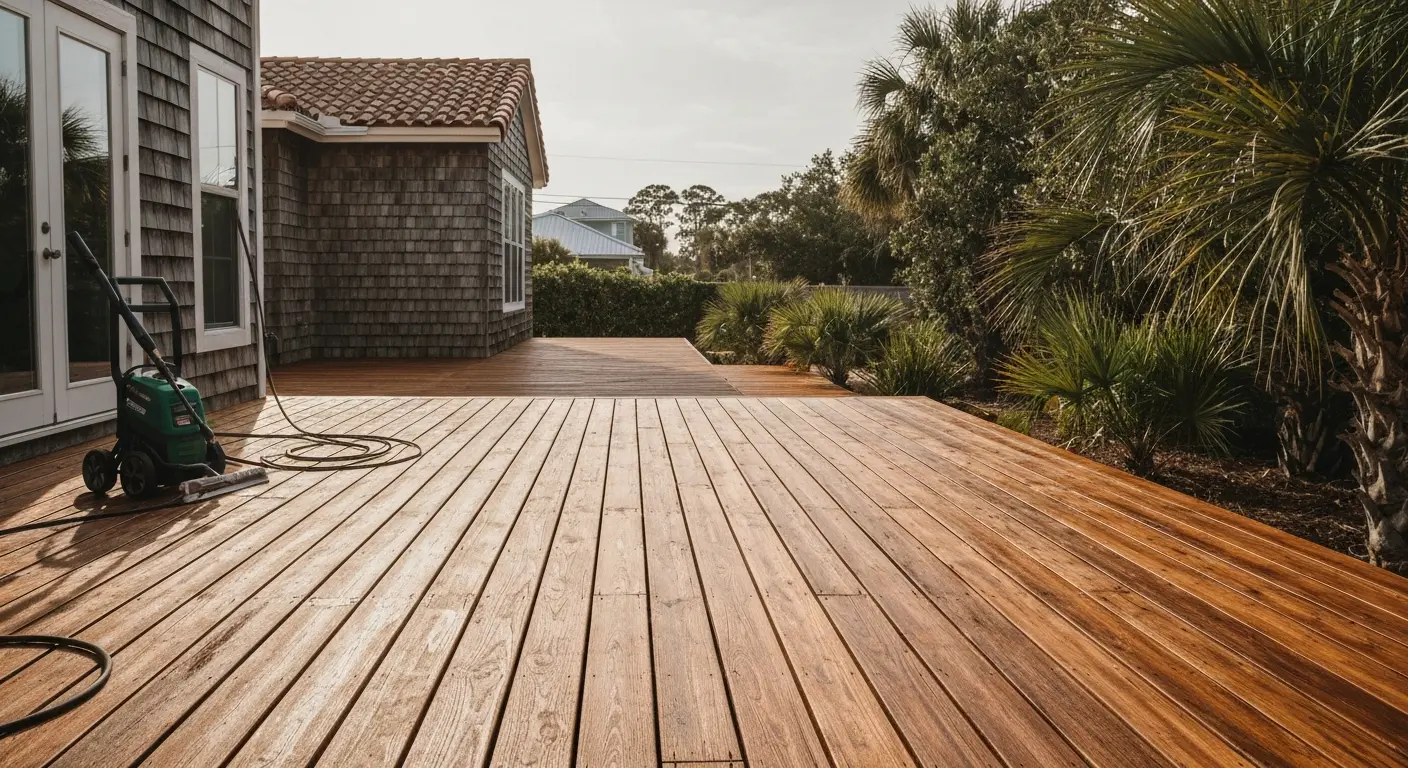 Deck and patio cleaning