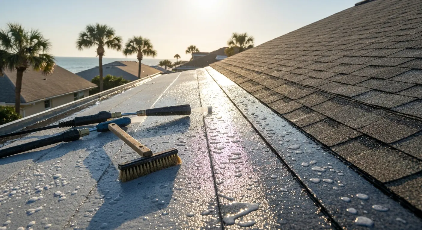 Roof cleaning service