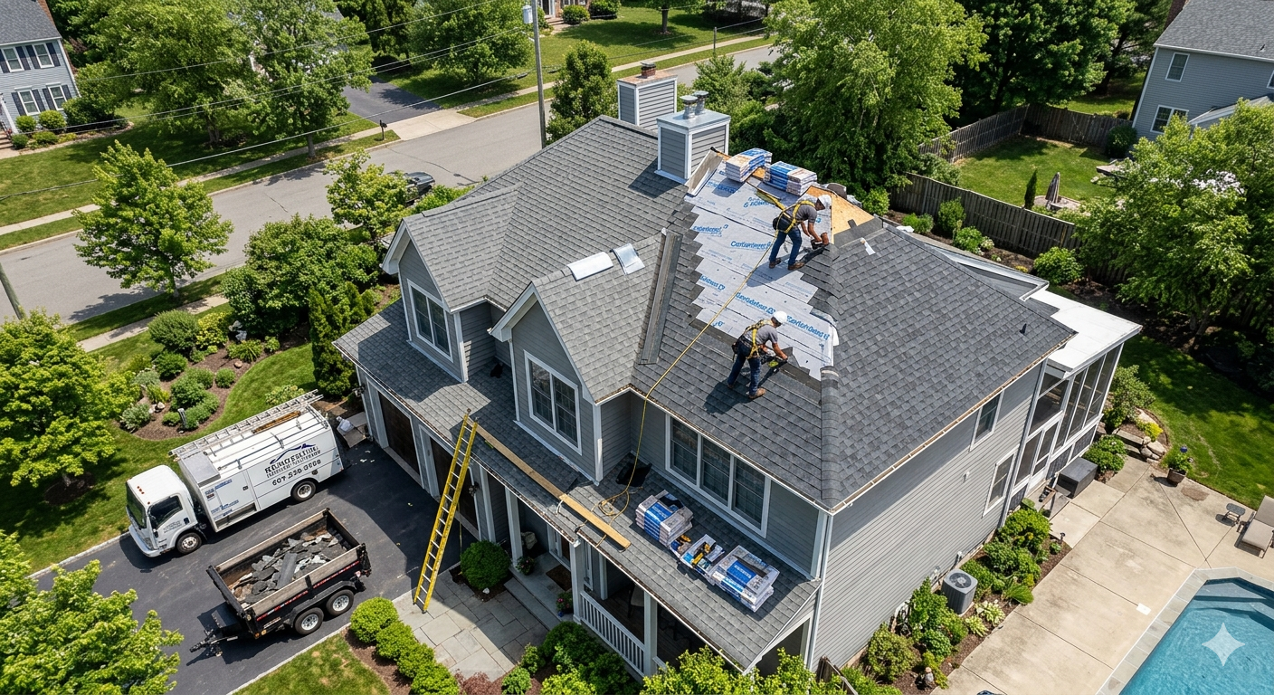 Finished roofline with clean gutters and detailing