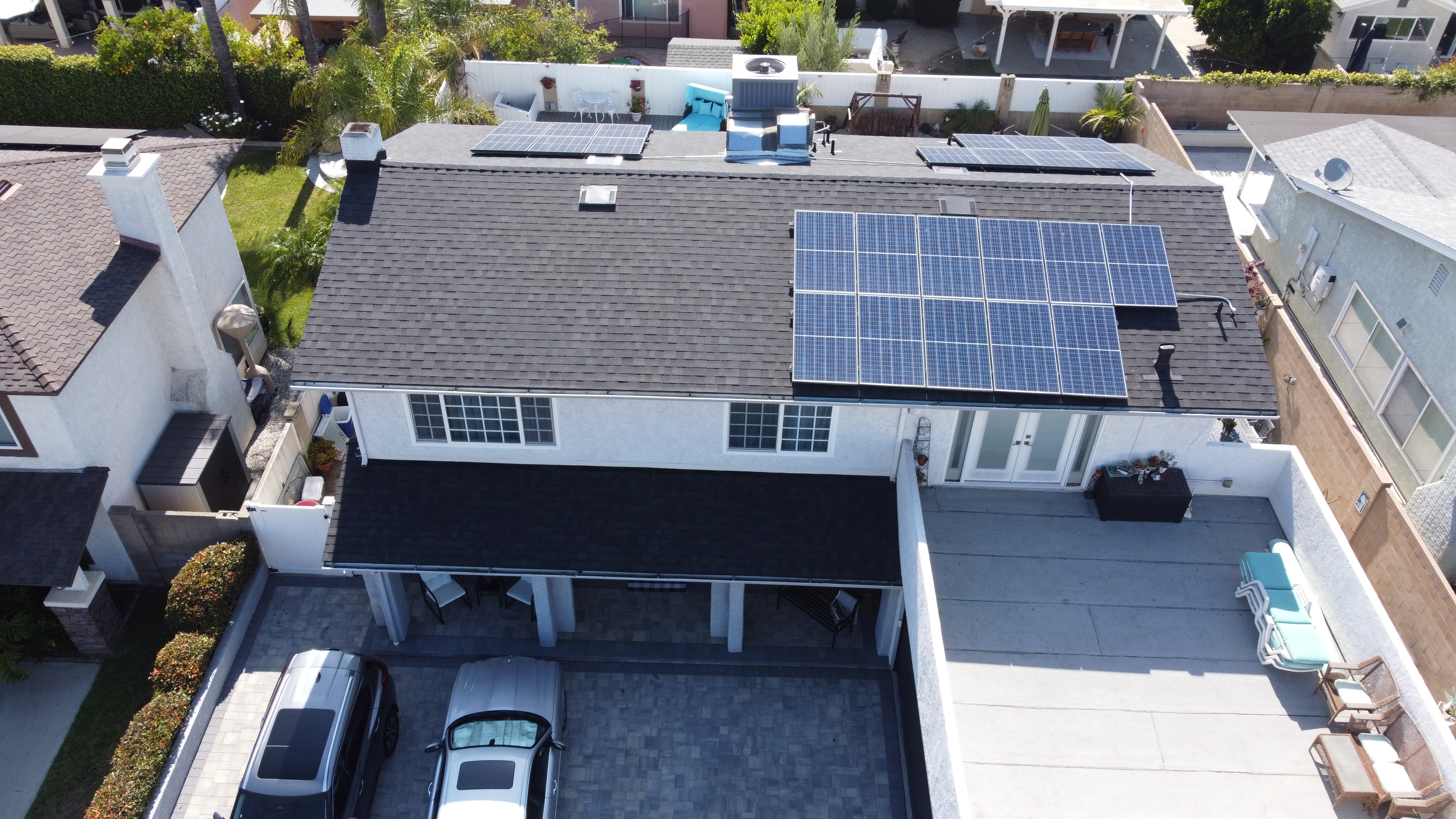 Aerial roof inspection of a residential home