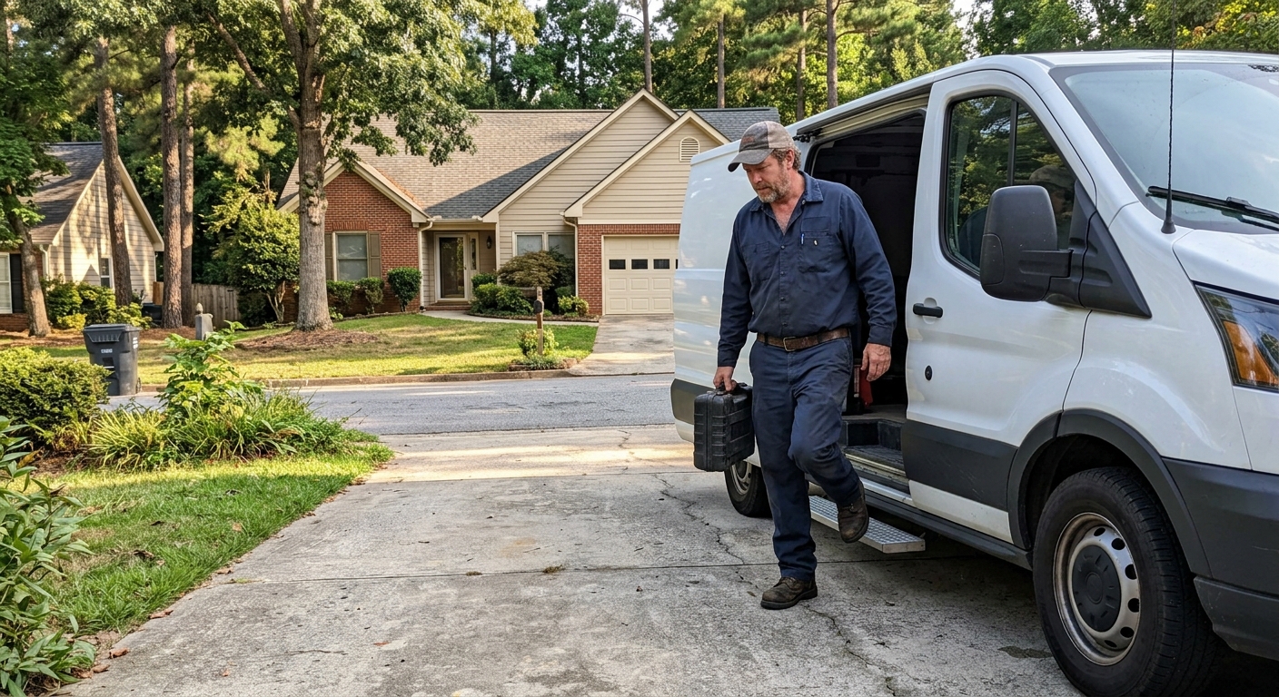 locksmith arriving to help with a lockout in Powder Springs GA
