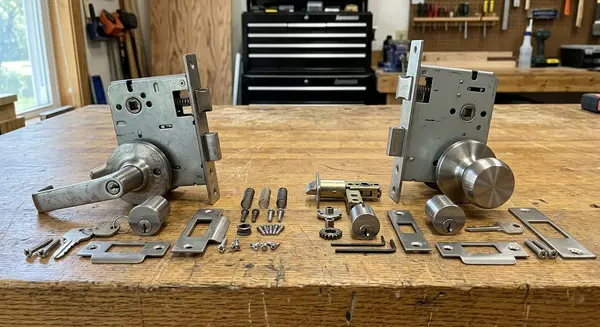 commercial door lock hardware comparison showing different security grades
