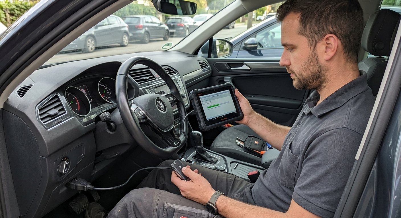 automotive locksmith programming car key fob on-site