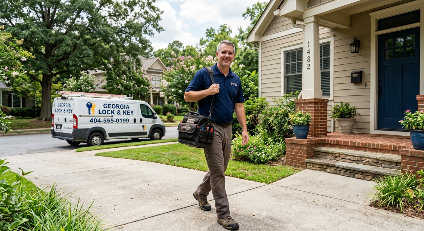 emergency locksmith arriving quickly to help locked out customer in Hiram