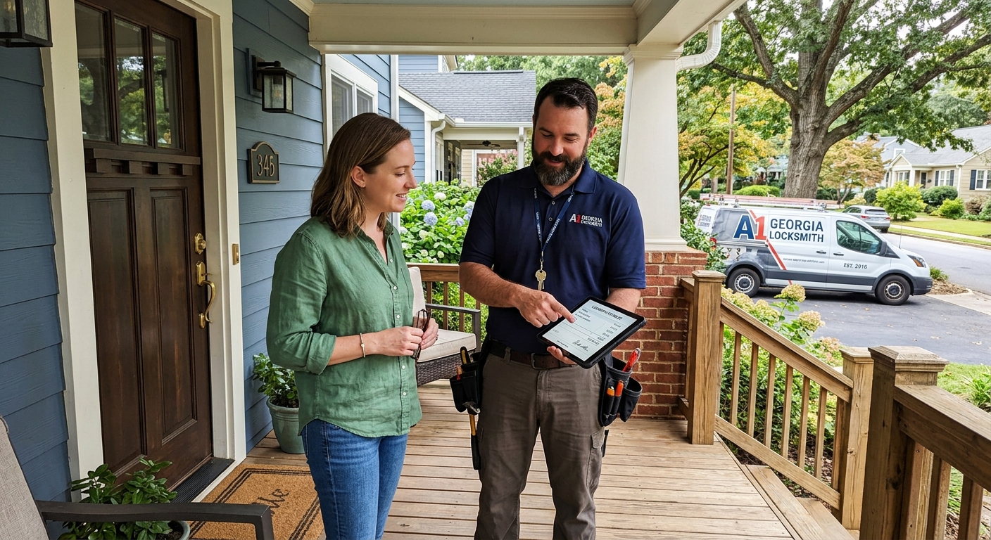 locksmith providing cost estimate for emergency service in Dallas GA