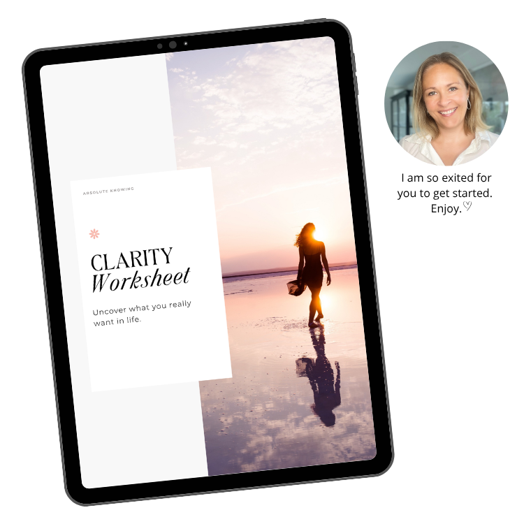Nina, founder of Absolute Knowing sharing the Clarity Worksheet.