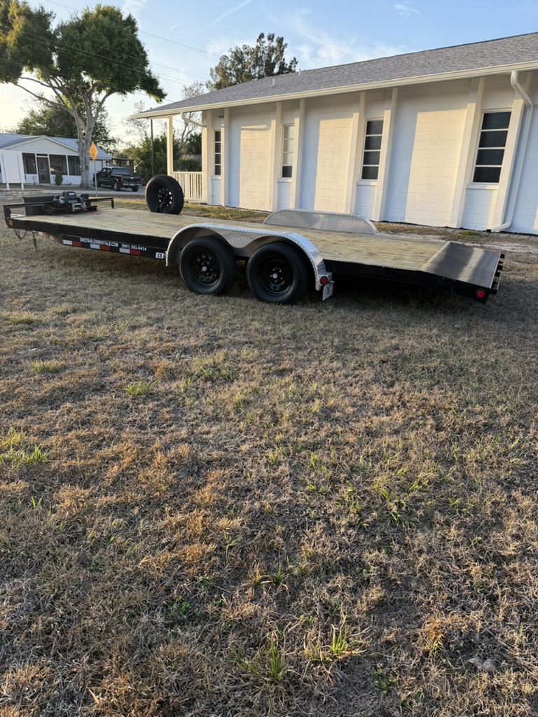 20 foot car hauler with a winch for rent from SRQ Trailer Rentals in Osprey, FL