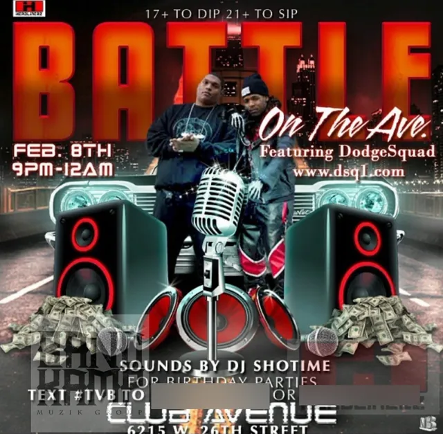 Battle on the Ave archival flyer for a February 8 event at Club Avenue