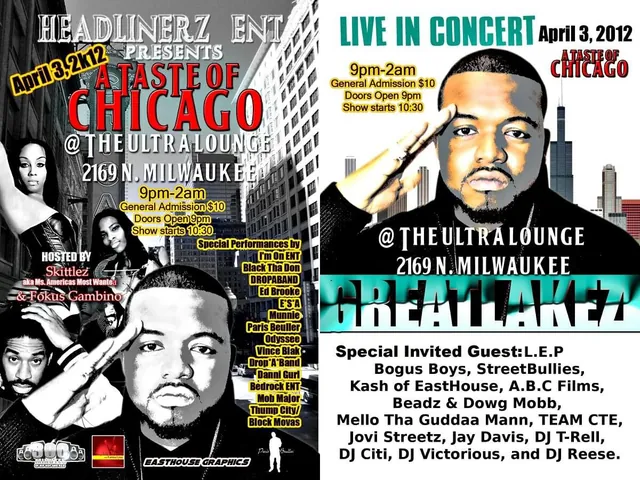 A Taste of Chicago archival concert flyer presented by Headlinerz Ent, April 3, 2012