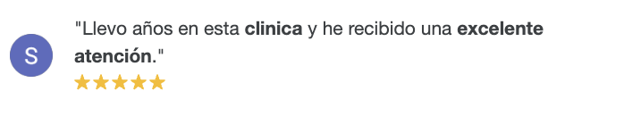 Reseña de un paciente en Google