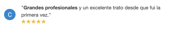 Reseña de un paciente en Google