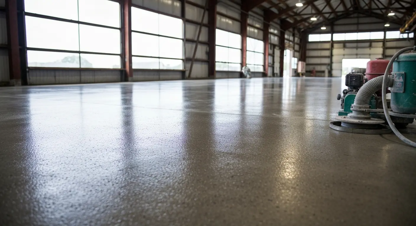 Industrial polished concrete floor
