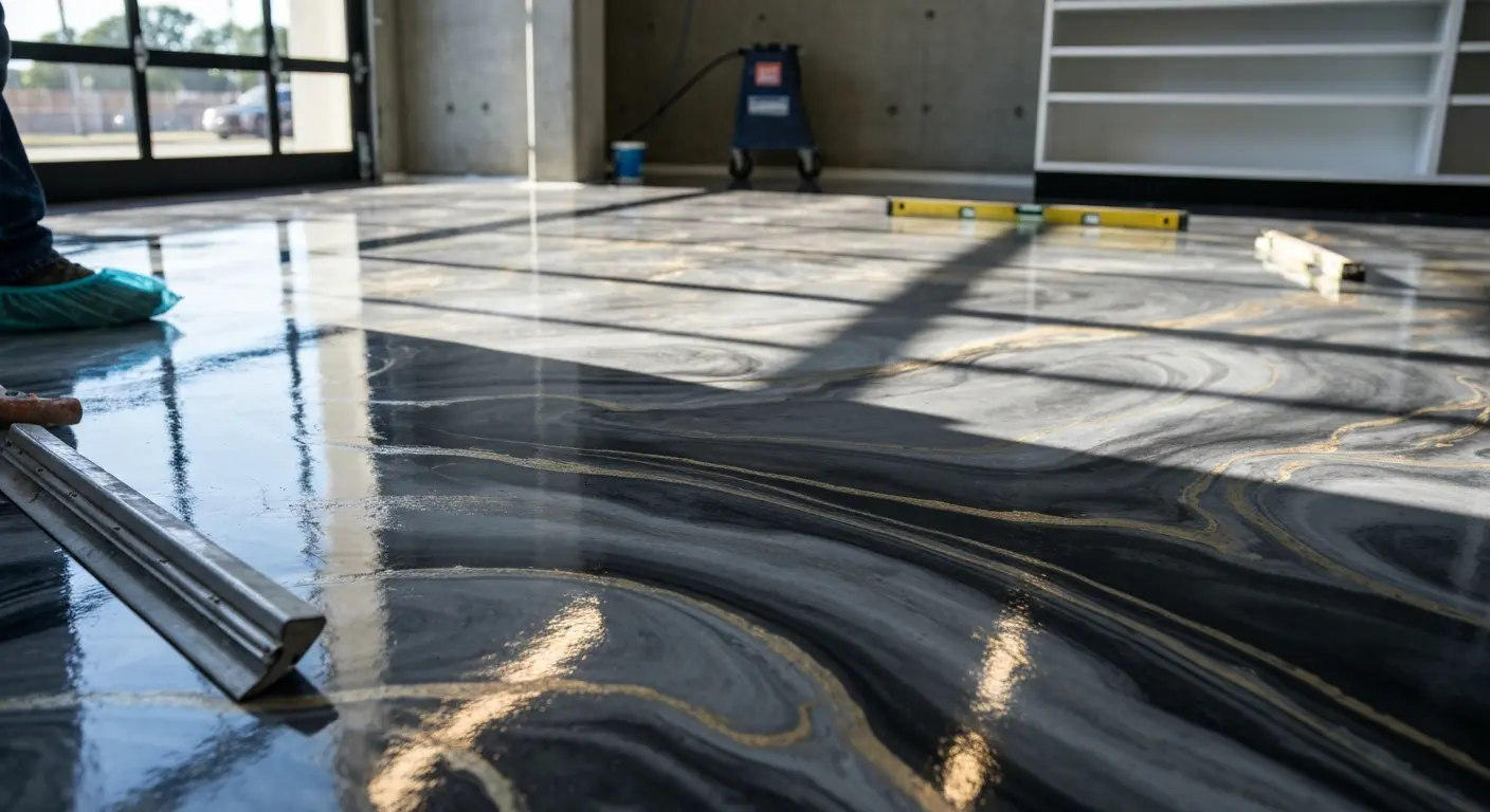 Metallic epoxy flooring