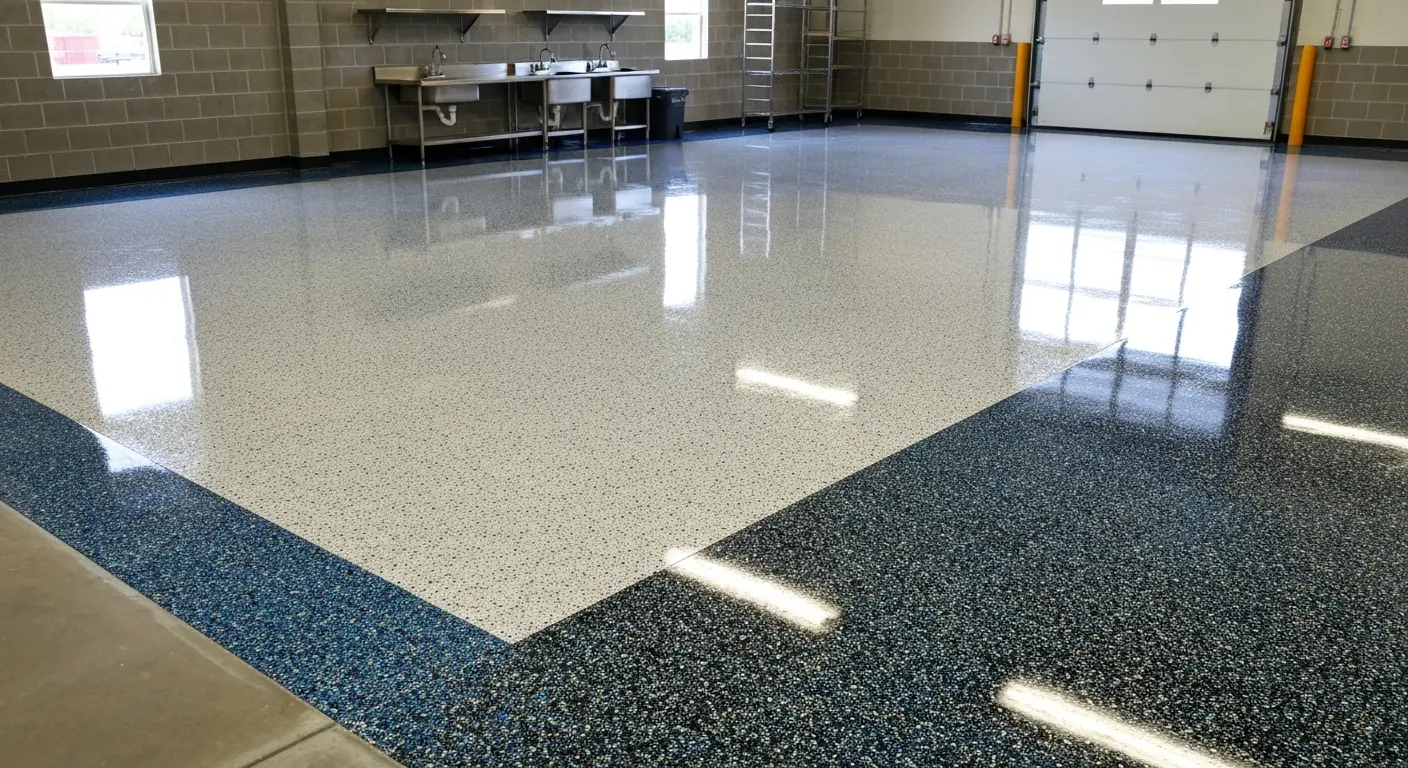 Flake epoxy flooring