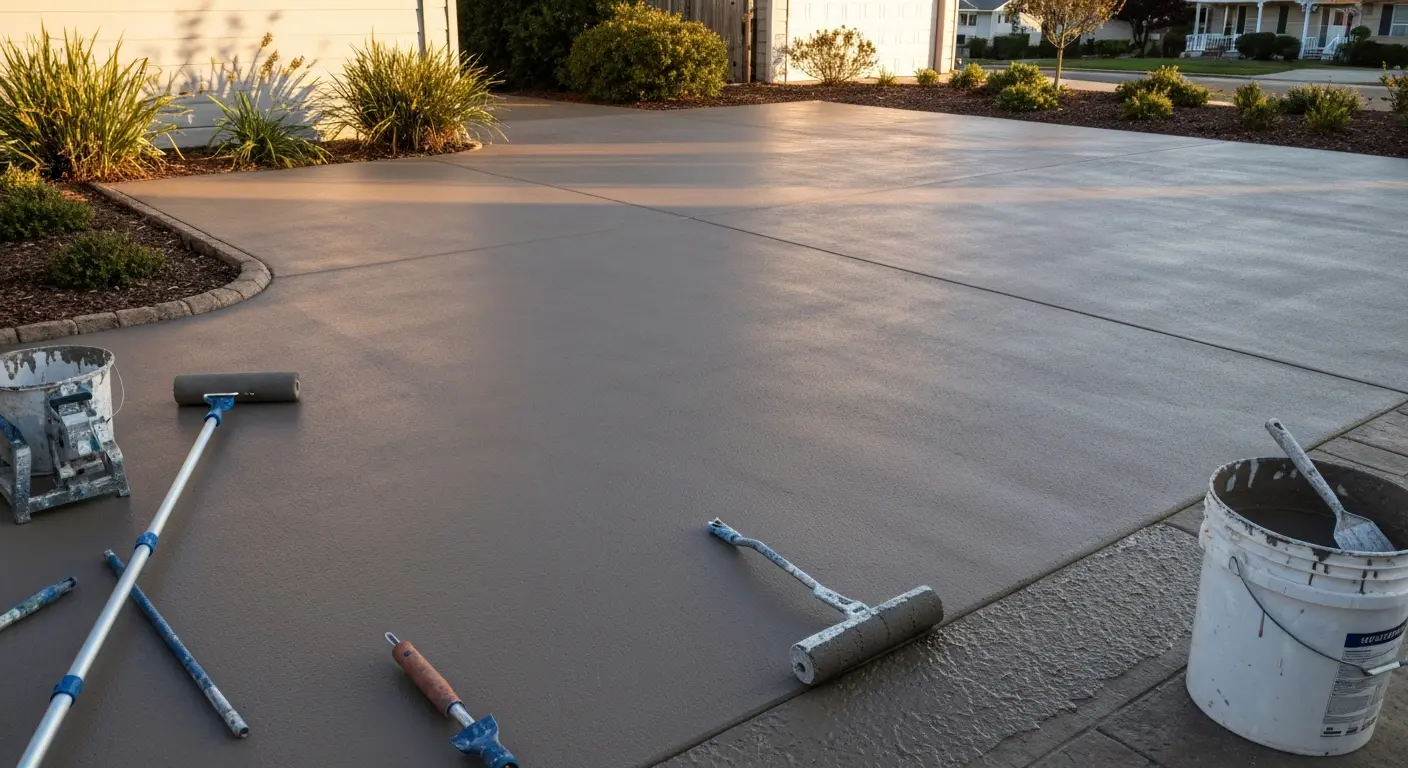 Polished concrete patio