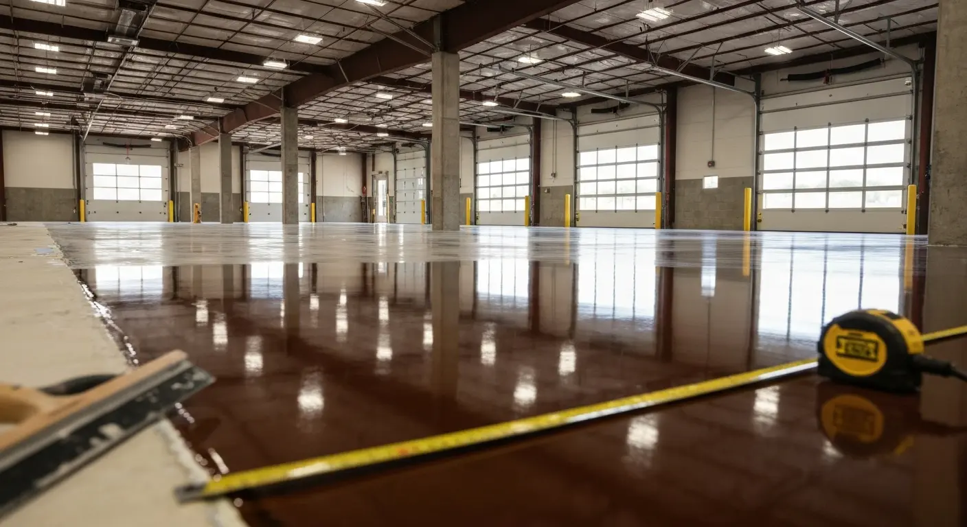 Commercial epoxy floor warehouse