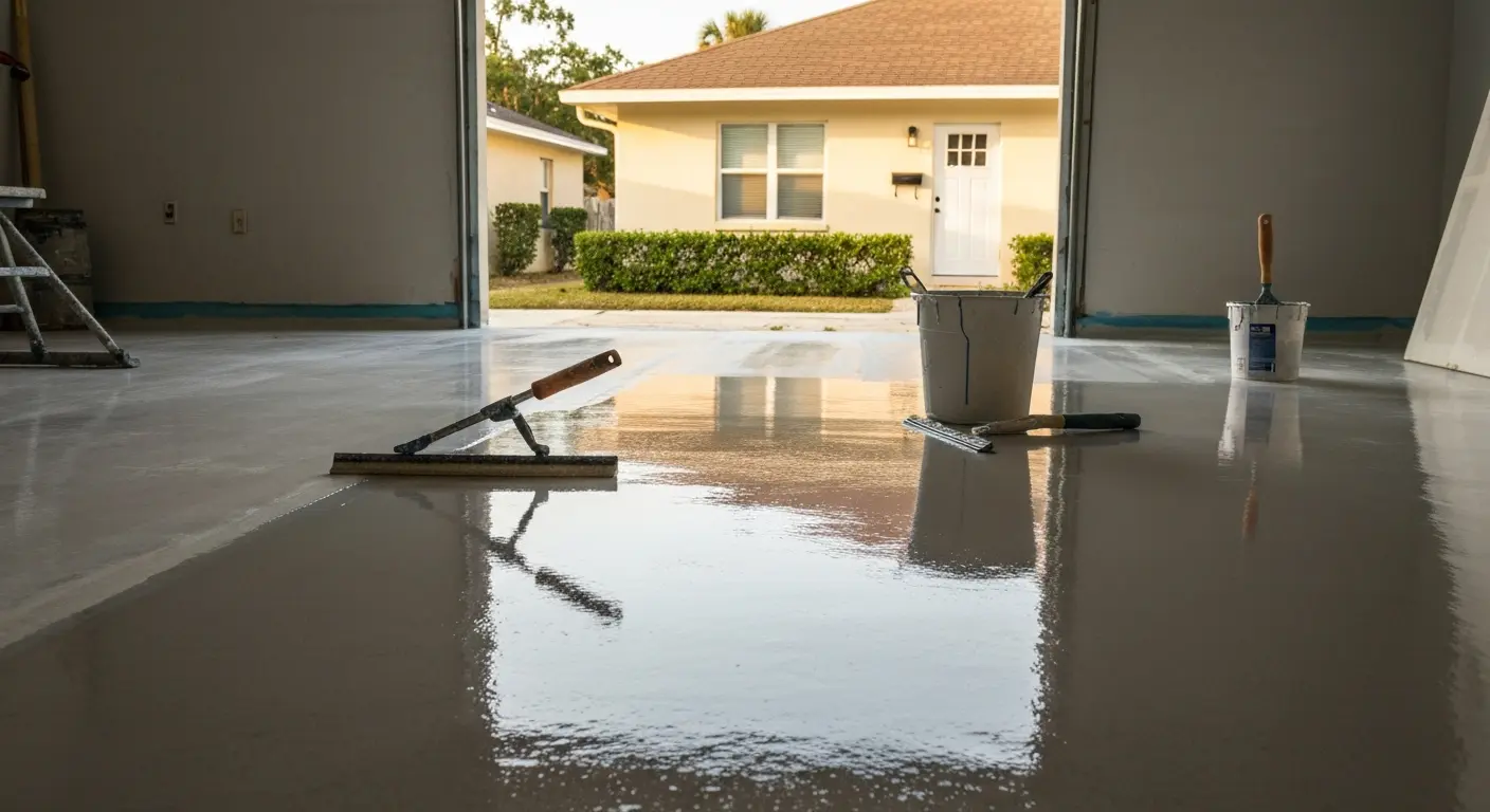 Professional epoxy flooring installation in Tampa
