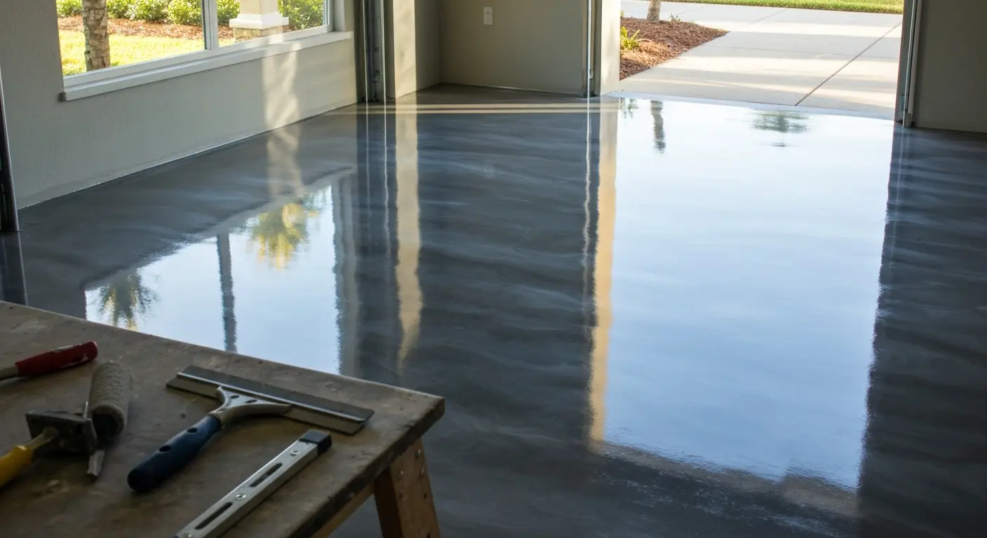 Residential garage epoxy floor