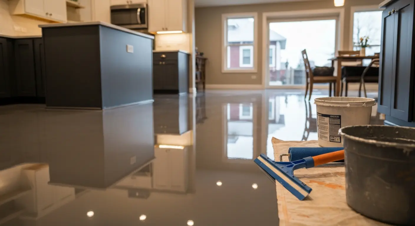 Solid epoxy floor coating