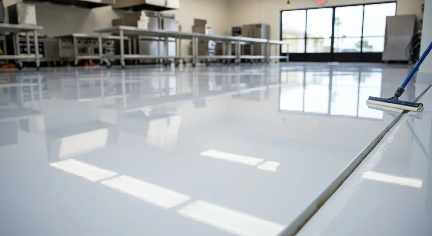 Solid color epoxy flooring