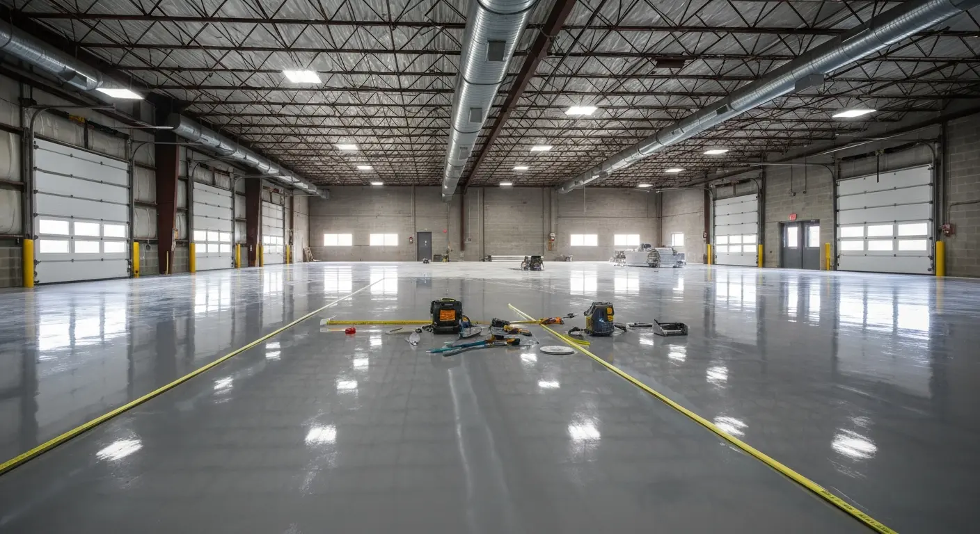 Commercial warehouse flooring installation
